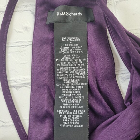 R&M Richards Purple Maxi Party Dress beaded/sequin embroidered size 4 - Picture 11 of 14